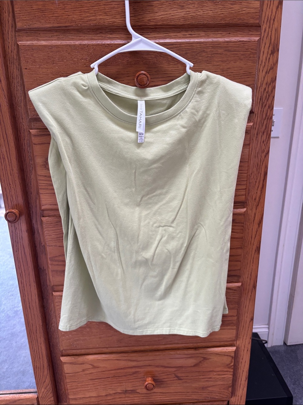 Tahari Green Sleeveless Crewneck Top